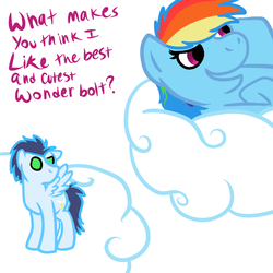 Size: 600x600 | Tagged: safe, artist:rudebowdash, rainbow dash, soarin', g4, female, implied shipping, male, rude rainbow dash, ship:soarindash, shipping, straight, tumblr