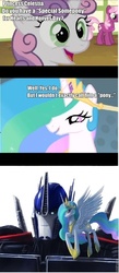 Size: 419x960 | Tagged: safe, princess celestia, sweetie belle, g4, crossover shipping, optilestia, optimus prime, transformers, transformers prime, wat