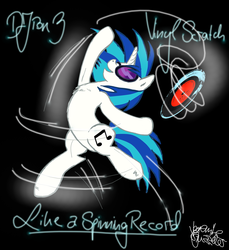 Size: 2815x3072 | Tagged: safe, artist:vegemiteguzzler, dj pon-3, vinyl scratch, pony, unicorn, g4, chest fluff, female, record, solo