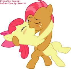 Size: 565x552 | Tagged: safe, artist:jaxonian, apple bloom, babs seed, earth pony, pony, ask fapplebloom, g4, babe seed, blushing, fapplebloom, female, filly, foal, incest, kiss on the lips, kissing, lesbian, ship:appleseed, shipping, simple background, tango, transparent background