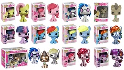 Size: 2078x1192 | Tagged: safe, derpy hooves, dj pon-3, doctor whooves, fluttershy, pinkie pie, rainbow dash, time turner, twilight sparkle, vinyl scratch, pegasus, pony, g4, amazon.com, female, funko, funko pop!, mare, toy