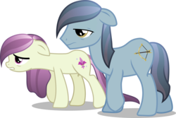 Size: 4645x3107 | Tagged: safe, artist:vector-brony, fleur de verre, night knight, crystal pony, pony, g4, depressed, duo, female, high res, male, mare, simple background, stallion, transparent background, vector