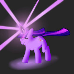 Size: 894x894 | Tagged: safe, artist:dashermkii, twilight sparkle, pony, unicorn, g4, eyes closed, female, magic, solo, unicorn twilight