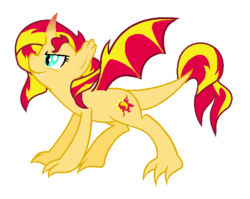 Size: 678x540 | Tagged: safe, artist:unoriginai, sunset shimmer, dracony, dragon, hybrid, pony, g4, dragonified, female, solo, species swap