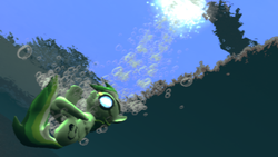 Size: 1360x768 | Tagged: safe, artist:herowolfmod, oc, oc only, 3d, bubble, gak dash, gmod, underwater