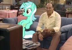 Size: 478x334 | Tagged: safe, lyra heartstrings, g4, alf, crossover, irl, photo, ponies in real life, sitting, sitting lyra, television, trevor ochmonek, watching