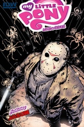 Size: 398x600 | Tagged: safe, edit, idw, spider, comic cover, friday the 13th, jason voorhees, microcomic