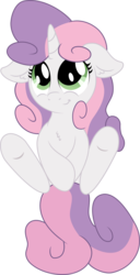 Size: 3112x6070 | Tagged: safe, artist:bobdude0, artist:jerick, sweetie belle, pony, unicorn, g4, bellyrubs, covering, cute, diasweetes, female, filly, foal, horn, on back, simple background, smiling, solo, transparent background