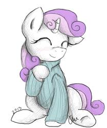 Size: 680x815 | Tagged: safe, artist:amyskyblazer, sweetie belle, g4, clothes, cute, diasweetes, female, solo, sweater