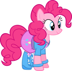 Size: 1341x1323 | Tagged: safe, artist:zacatron94, pinkie pie, clothes, equestria girls outfit, female, simple background, solo, transparent background, vector