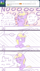 Size: 635x1111 | Tagged: safe, artist:a6p, dinky hooves, ask dinky doo, g4, banana, female, muffin, solo, tumblr
