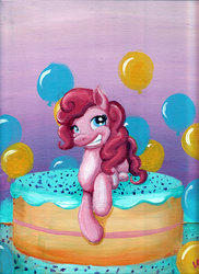 Size: 600x825 | Tagged: safe, artist:trish-the-stalker, pinkie pie, g4, female, solo, traditional art