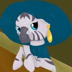 Size: 1000x1003 | Tagged: safe, artist:php21, derpibooru exclusive, zecora, zebra, g4, crossover, female, guinan, hat, looking at you, mare, solo, star trek, star trek: the next generation