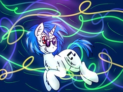 Size: 1024x768 | Tagged: safe, artist:shinkuma, dj pon-3, vinyl scratch, g4, female, solo