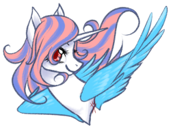 Size: 733x556 | Tagged: safe, artist:haventide, oc, oc only, oc:cosmic, alicorn, pony, alicorn oc, bust, colored pupils, solo