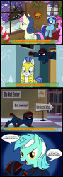 Size: 711x2000 | Tagged: safe, artist:madmax, berry punch, berryshine, bon bon, lyra heartstrings, minuette, sweetie drops, twinkleshine, comic:a gift for hearth's warming eve, g4, comic, female, it was me, lesbian, poetry, ship:berrygate, shipping