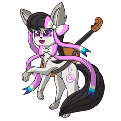 Size: 1000x1000 | Tagged: safe, artist:scramjet747, octavia melody, sylveon, g4, bow, cello, crossover, female, musical instrument, pokémon, simple background, solo, transparent background, what has science done