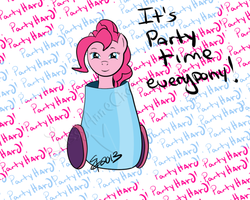 Size: 600x480 | Tagged: safe, artist:lissyannechan, pinkie pie, earth pony, pony, g4, female, partillery, party cannon, pony cannonball, solo