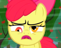 Size: 453x358 | Tagged: safe, screencap, apple bloom, earth pony, pony, apple family reunion, g4, cropped, derp, derpface, female, filly, running, solo, sweet apple acres