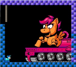 Size: 770x676 | Tagged: safe, screencap, scootaloo, g4, crossover, gutsdozer, mega man (series), megapony, ponified, scootabot