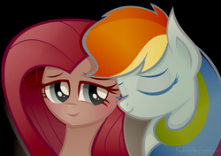 Size: 1280x899 | Tagged: safe, artist:vivian reed, pinkie pie, rainbow dash, g4, female, lesbian, pinkamena diane pie, ship:pinkiedash, shipping