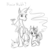Size: 600x629 | Tagged: safe, artist:archonix, nightmare moon, twilight sparkle, g4, bunny slippers, clothes, monochrome, sketch