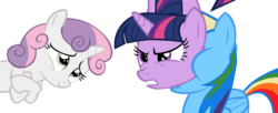 Size: 1225x501 | Tagged: safe, rainbow dash, sweetie belle, twilight sparkle, g4, simple background, transparent background, vector