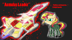 Size: 1024x576 | Tagged: dead source, safe, artist:pak-faace1234, sunset shimmer, pony, g4, ace combat, aircraft, jet fighter, legion of discord, su-37