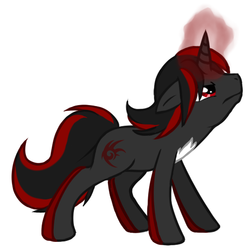 Size: 517x521 | Tagged: safe, artist:fire-girl872, pony, floppy ears, glare, magic, male, ponified, shadow the hedgehog, simple background, solo, sonic the hedgehog, sonic the hedgehog (series), white background
