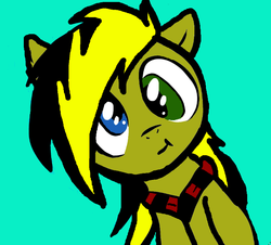 Size: 662x598 | Tagged: dead source, safe, artist:bronywithakeyboard, oc, oc only, oc:lucky chimes, heterochromia, solo