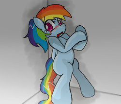 Size: 700x600 | Tagged: safe, artist:goyon5454541, rainbow dash, g4, alternate hairstyle, female, pixiv, ponytail, solo