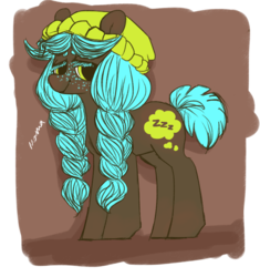 Size: 643x683 | Tagged: safe, artist:spideride, oc, oc only, oc:catnip, pony, beanie, braid, female, freckles, hat, mare, solo