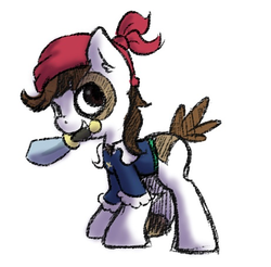 Size: 461x454 | Tagged: safe, artist:datponypl, pipsqueak, earth pony, g4, clothes, colt, costume, foal, male, mouth hold, pirate costume, solo, sword, weapon