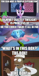 Size: 442x864 | Tagged: safe, spike, twilight sparkle, g4, princess twilight sparkle (episode), season 4, chest of harmony, image macro, male, the simpsons