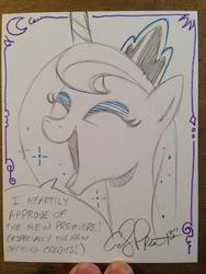 Size: 768x1024 | Tagged: safe, artist:andypriceart, princess luna, g4, dialogue, female, photo, solo, traditional art