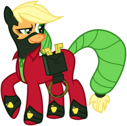 Size: 6000x5951 | Tagged: safe, artist:masem, applejack, mistress marevelous, earth pony, pony, g4, power ponies (episode), season 4, absurd resolution, female, looking back, mare, power ponies, simple background, solo, superhero, transparent background, vector