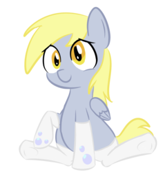 Size: 873x915 | Tagged: safe, artist:flaminbunny, derpy hooves, pegasus, pony, g4, clothes, cute, female, mare, simple background, sitting, socks, solo