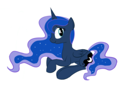 Size: 1075x744 | Tagged: safe, artist:flaminbunny, princess luna, alicorn, pony, g4, female, lying down, mare, prone, simple background, smiling, solo, transparent background
