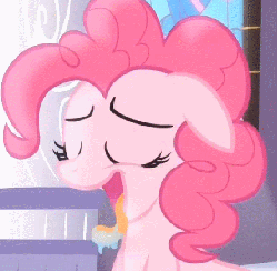 Size: 820x802 | Tagged: safe, screencap, pinkie pie, earth pony, pony, g4, princess twilight sparkle (episode), season 4, ahegao, animated, creamy creamy frosting, drool, female, gif, licking, loop, mare, open mouth, out of context, solo, tongue out