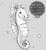 Size: 500x547 | Tagged: safe, artist:yunyin, sea pony, g1, hoers, monochrome, shoo be doo, single panel, solo, speech bubble, underwater