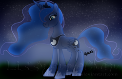 Size: 600x389 | Tagged: safe, artist:lissyannechan, princess luna, g4, female, solo