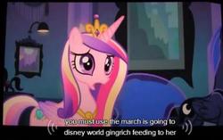 Size: 492x308 | Tagged: safe, screencap, princess cadance, princess luna, alicorn, equestria girls, g4, butt, chestplate, crescent moon, crown, female, jewelry, mare, meme, moon, plot, regalia, starry tail, tail, youtube caption