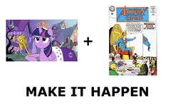 Size: 1337x796 | Tagged: safe, twilight sparkle, alicorn, pony, g4, my little pony: friendship is magic, princess twilight sparkle (episode), exploitable meme, female, make it happen, male, mare, meme, superdickery, superman, twilight scepter, twilight sparkle (alicorn)