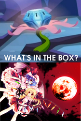 Size: 442x656 | Tagged: safe, alicorn, human, pony, g4, my little pony: friendship is magic, princess twilight sparkle (episode), chest of harmony, exploitable meme, female, mare, meme, touhou, what's in the box?