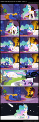 Size: 3630x11250 | Tagged: safe, artist:90sigma, nightmare moon, princess celestia, princess luna, twilight sparkle, alicorn, pony, g4, book, boop, chase, comic, crossed hooves, eyes closed, feather, female, flying, frown, magic, mare, moon, nightmare luna, noseboop, prank, prone, role reversal, sitting, sleeping, smiling, spread wings, surprised, telekinesis, tickling, to the moon, twilight sparkle (alicorn), wide eyes