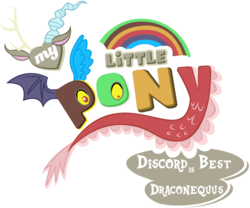 Size: 2403x2003 | Tagged: safe, artist:jamescorck, edit, discord, g4, best draconequus, best pony, best pony logo, challenge, eyes, logo, logo edit, my little pony logo, simple background, transparent background