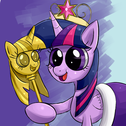 Size: 800x800 | Tagged: safe, artist:senx, twilight sparkle, alicorn, pony, g4, princess twilight sparkle (episode), season 4, faic, female, mare, scene interpretation, solo, twilight scepter, twilight sparkle (alicorn)