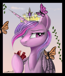 Size: 3960x4680 | Tagged: safe, artist:auroriia, twilight sparkle, alicorn, butterfly, pony, g4, female, mare, solo, twilight sparkle (alicorn)