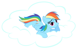 Size: 6307x4000 | Tagged: safe, artist:santafer, rainbow dash, g4, absurd resolution, bedroom eyes, cloud, female, looking at you, simple background, solo, sultry pose, transparent background, vector