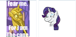 Size: 519x252 | Tagged: safe, rarity, derpibooru, g4, my little pony: friendship is magic, princess twilight sparkle (episode), cane, exploitable meme, juxtaposition, juxtaposition win, meme, meta, twilight scepter